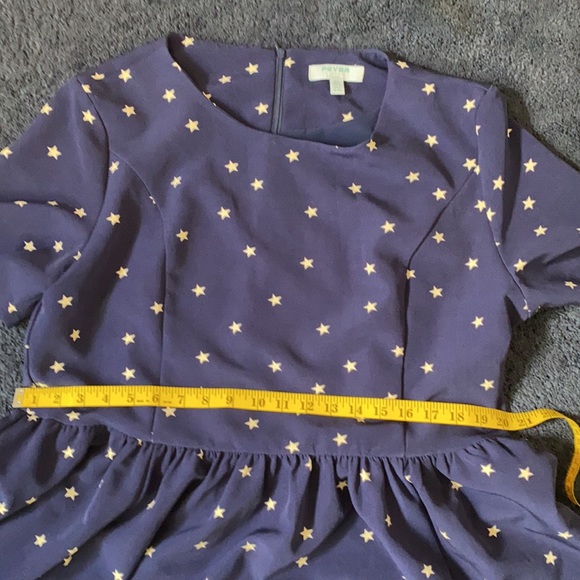 Factual Classic A line Dress  by ModCloth. Navy blue, white stars  with pockets. - Picture 12 of 16